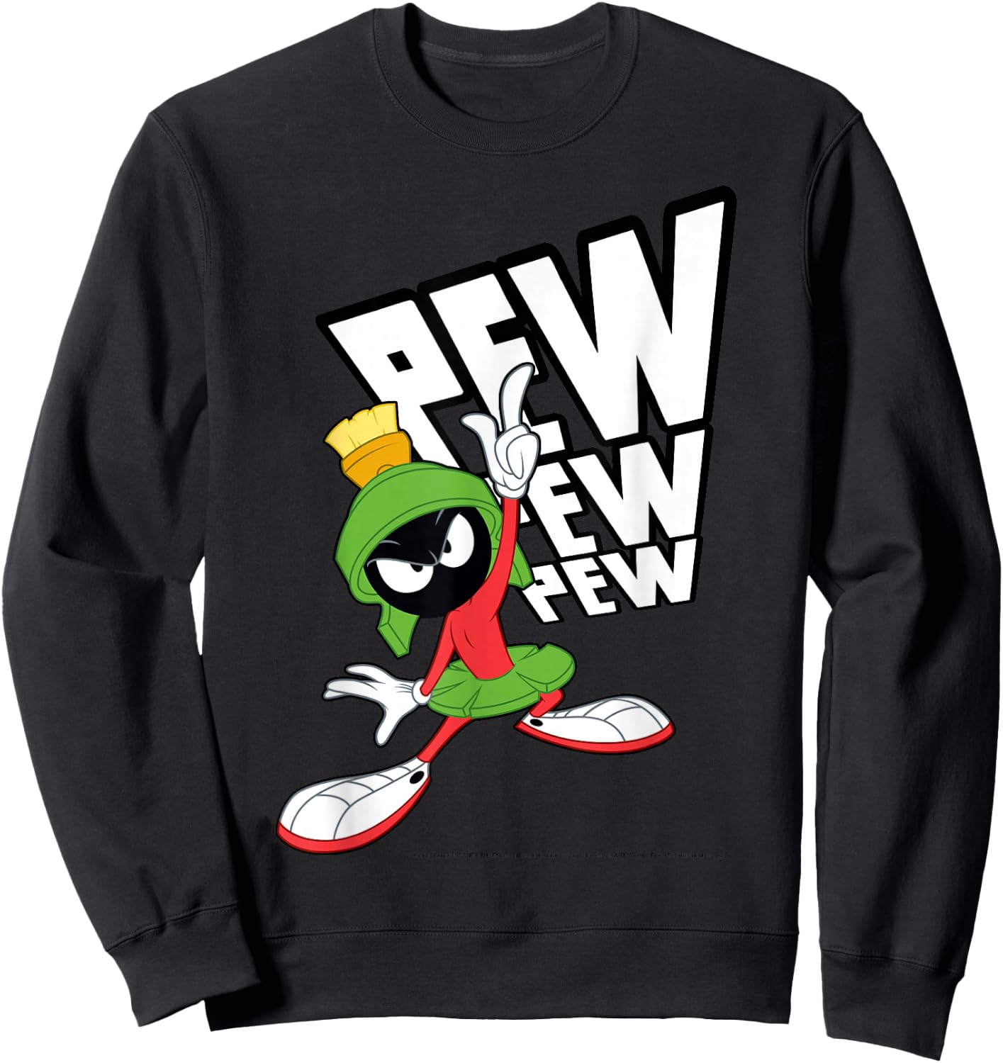 Looney Tunes Marvin The Martian Pew Pew Pew Small Sweatshirt - Sweatshirt | Black