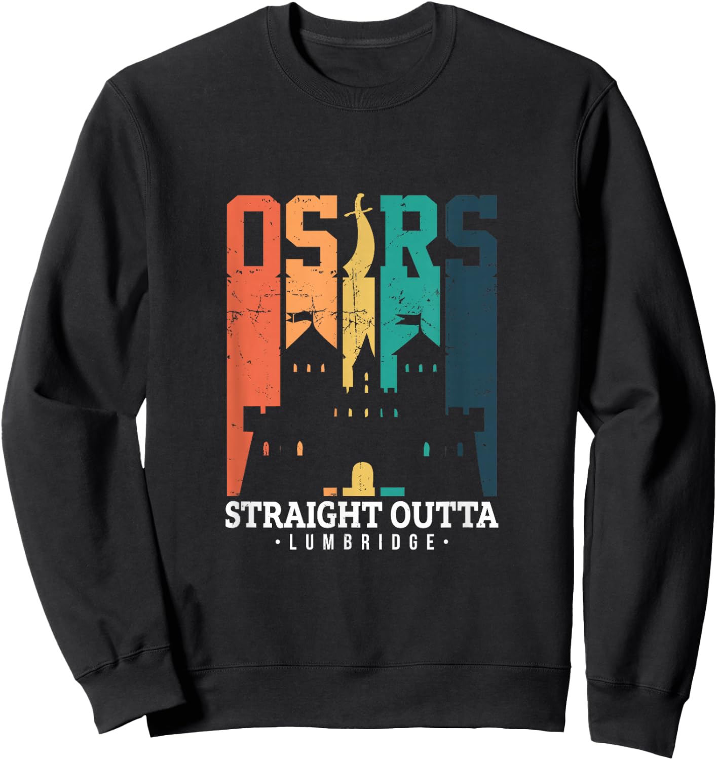 KP e-commerce Women's Straight Outta Lumbridge Gaming , Black, Small Sweatshirt - Sweatshirt | Black