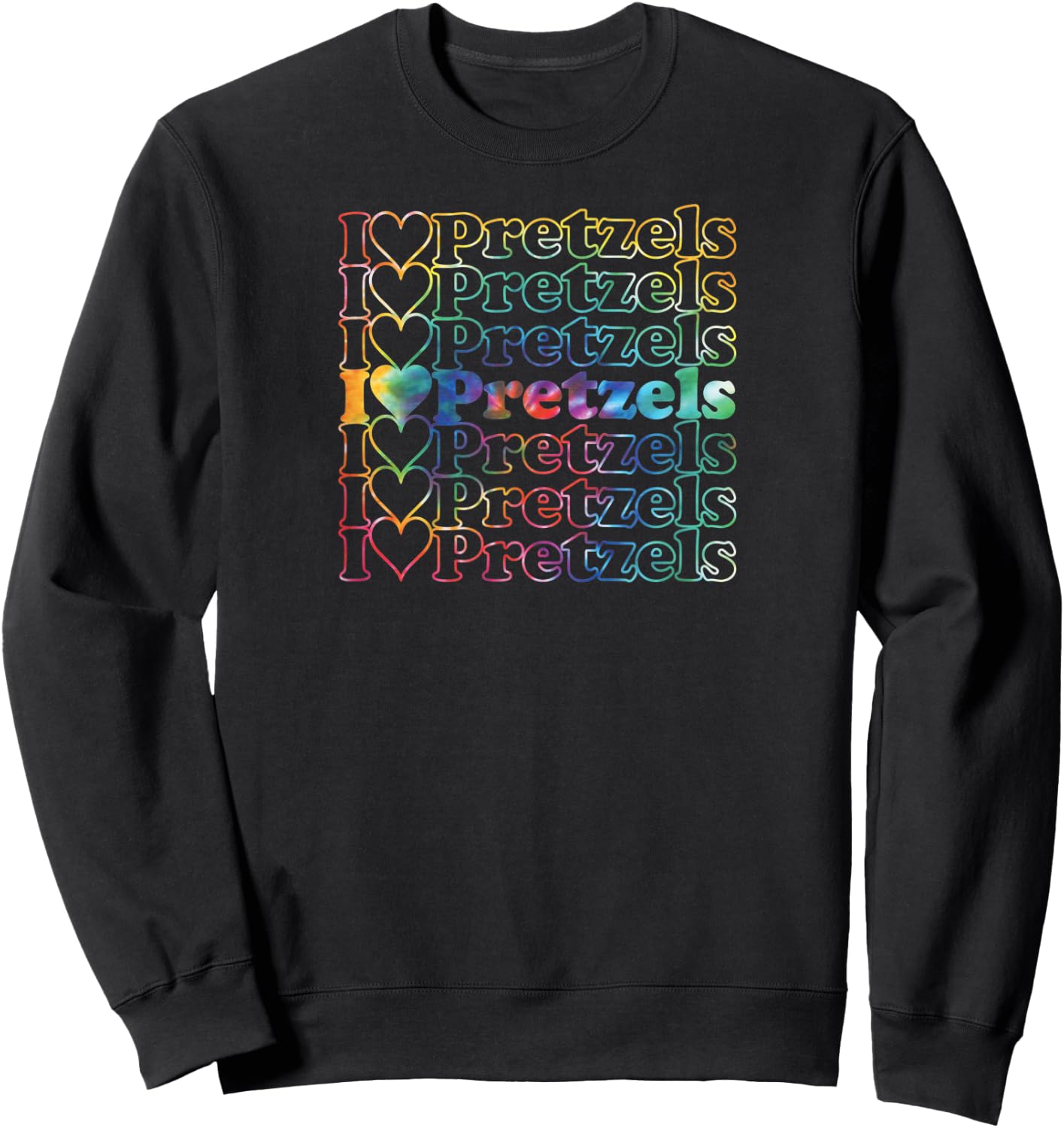 Pretzels Tie Dye Cool Vintage Inspired Sweatshirt - Sweatshirt | Black