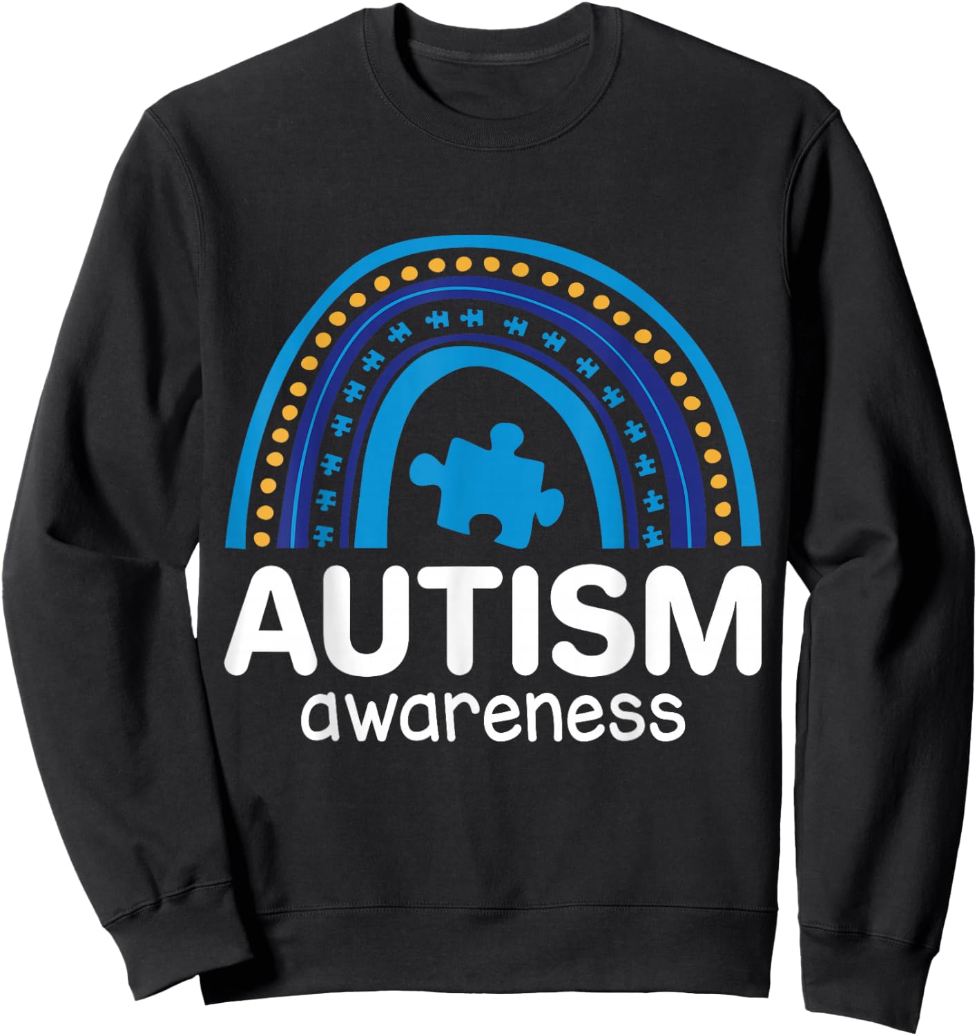 Autism Awareness Month Rainbow Sweatshirt - Sweatshirt | Black