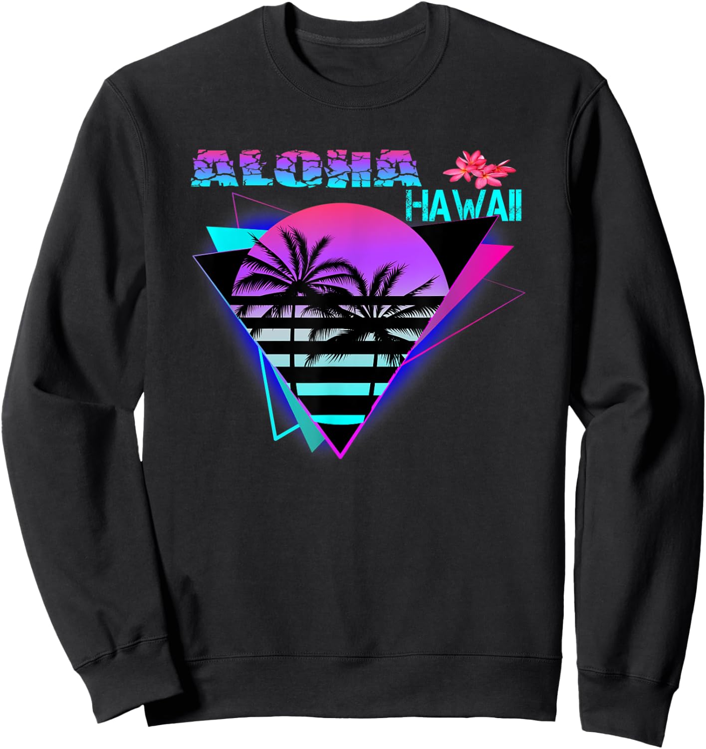 Aloha Hawaii Island Palm Beach Women Kids Sweatshirt - Sweatshirt | Black