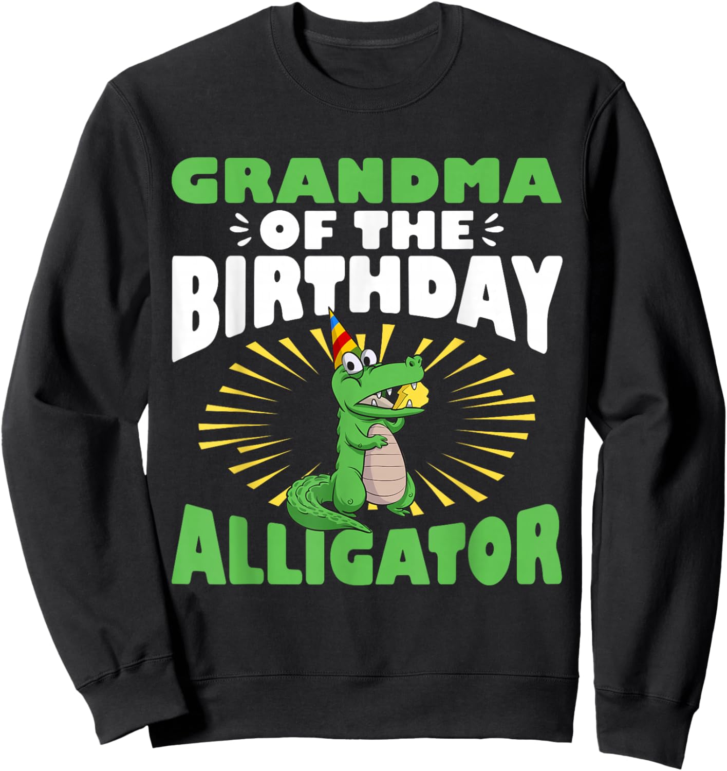 Alligator Birthday Crocodile Alligator Grandma Sweatshirt - Sweatshirt | Black