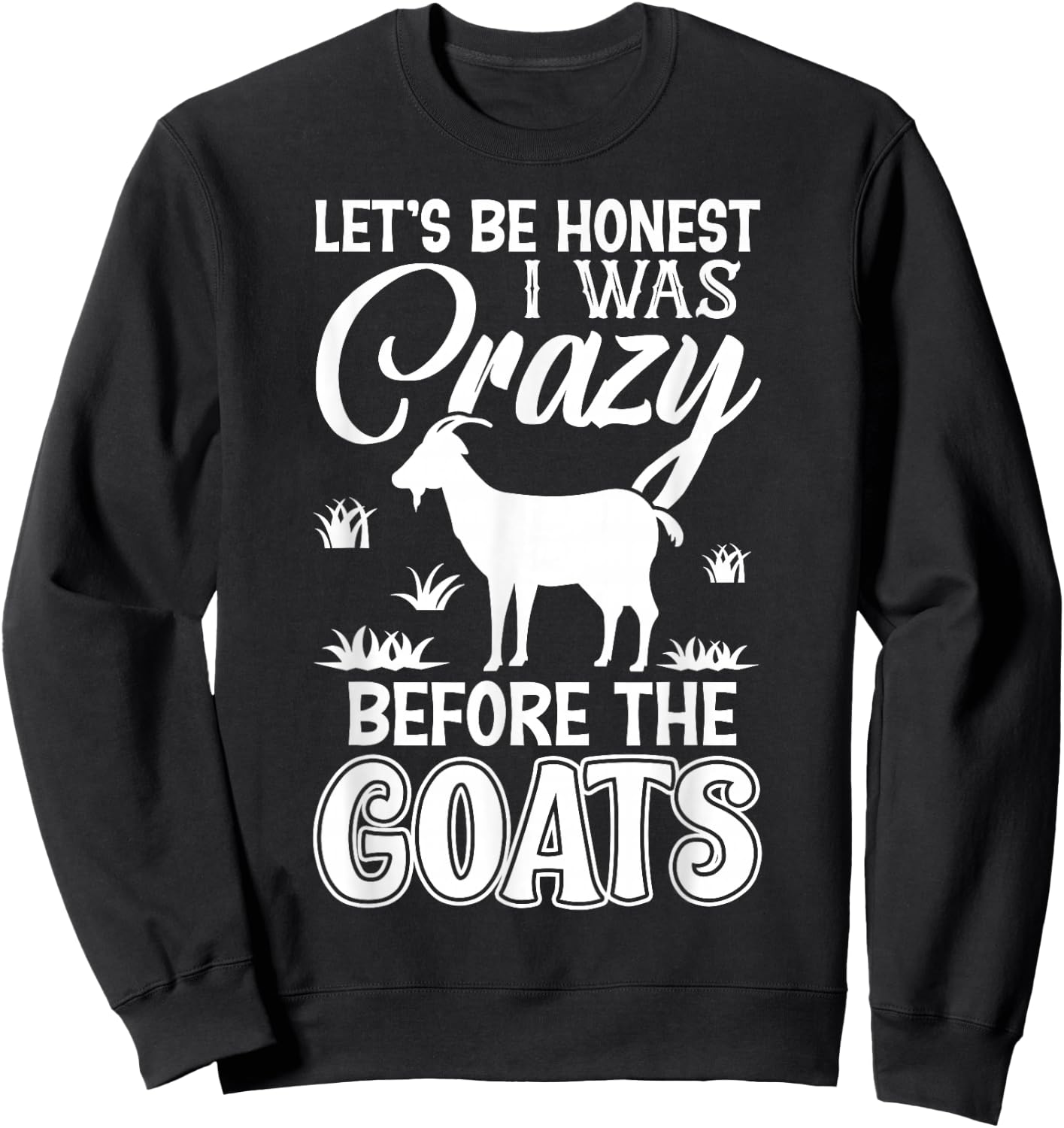 Let's Be Honest I Was Crazy Before The Goats Awesome Gift Sweatshirt - Sweatshirt | Black