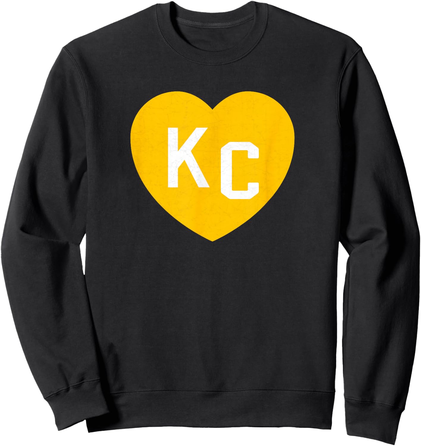 Hearts Red Kansas City Kc Heart Love KC Initials Red Yellow Sweatshirt - Sweatshirt | Black