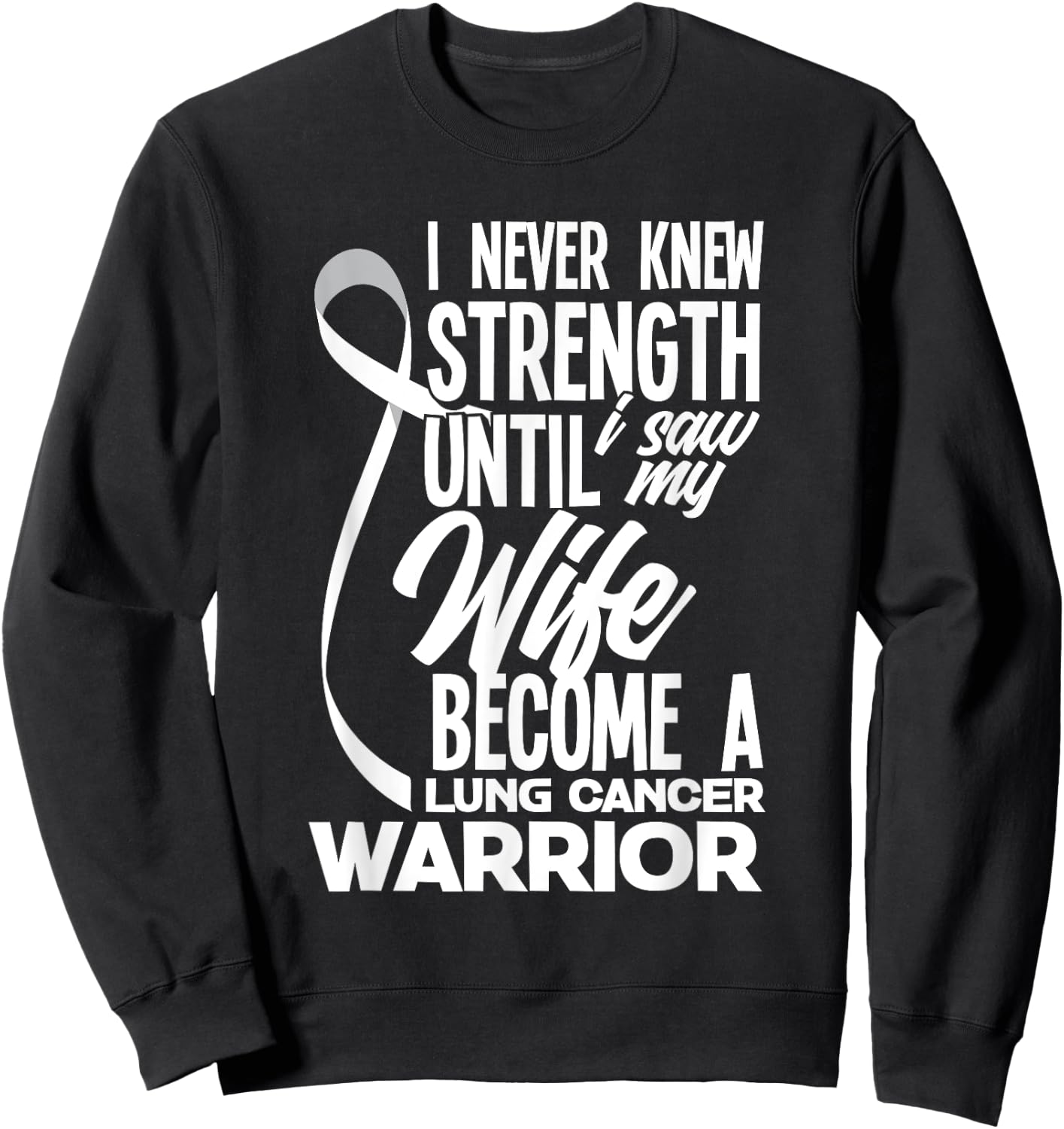 Proud Husband Of A Lung Cancer Warrior Wife Lung Cancer Sweatshirt - Sweatshirt | Black