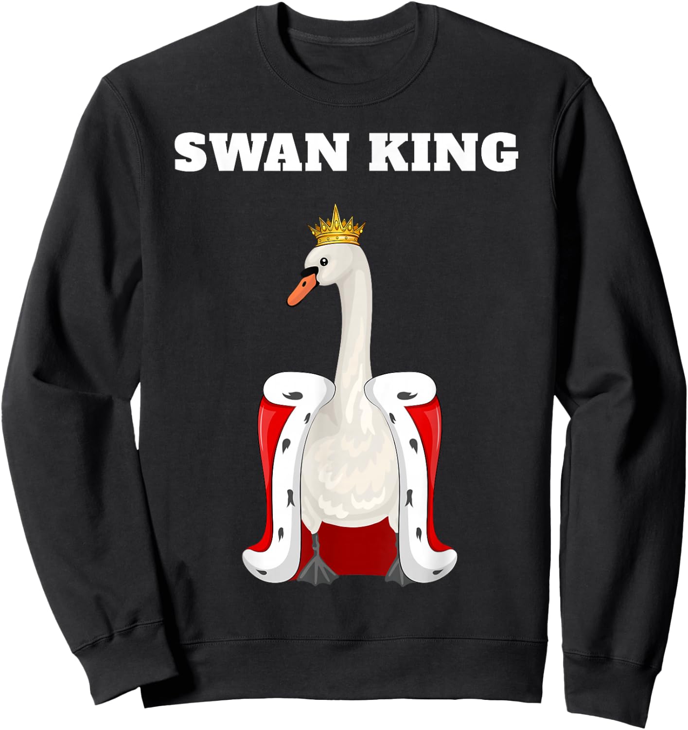 Swan King | Swan | Boys Swan Sweatshirt - Sweatshirt | Black