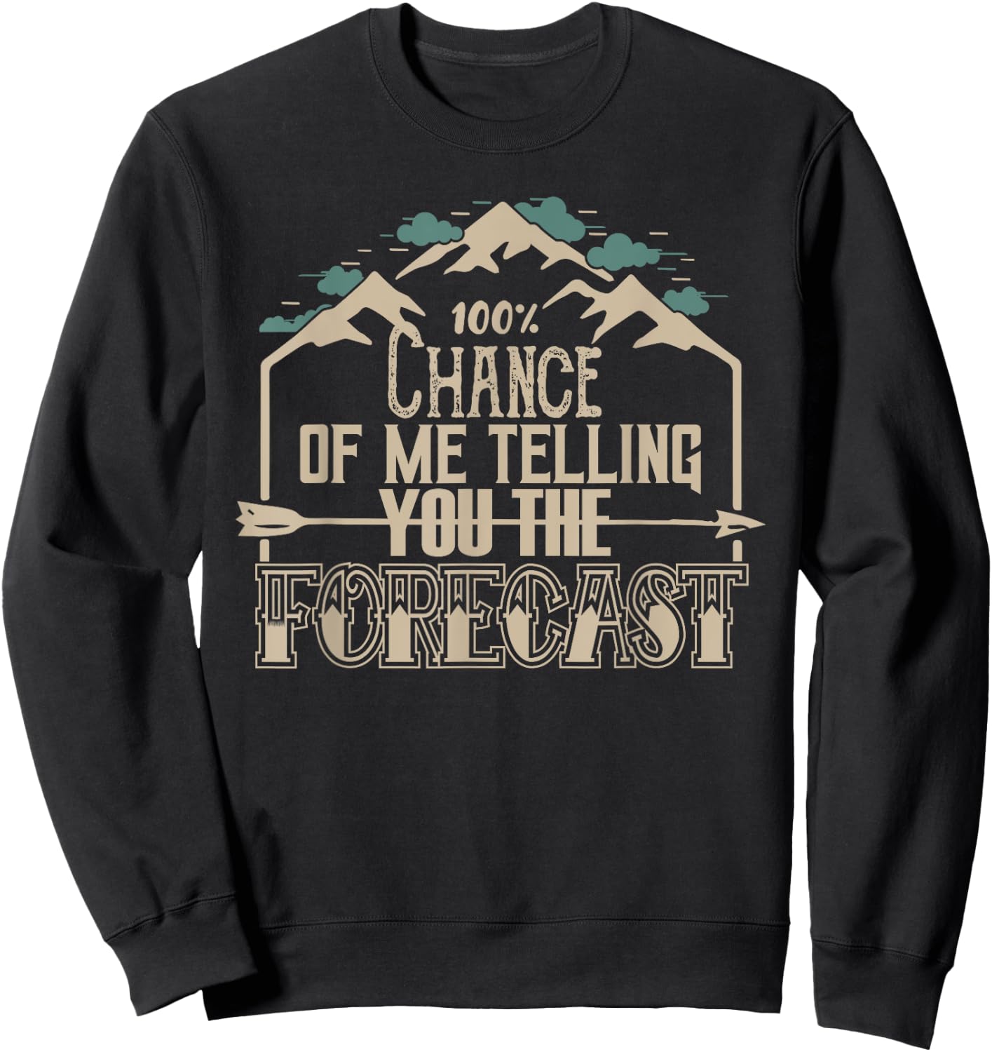 100 Percent Chance of Telling You Forecast Weatherman Sweatshirt - Sweatshirt | Black