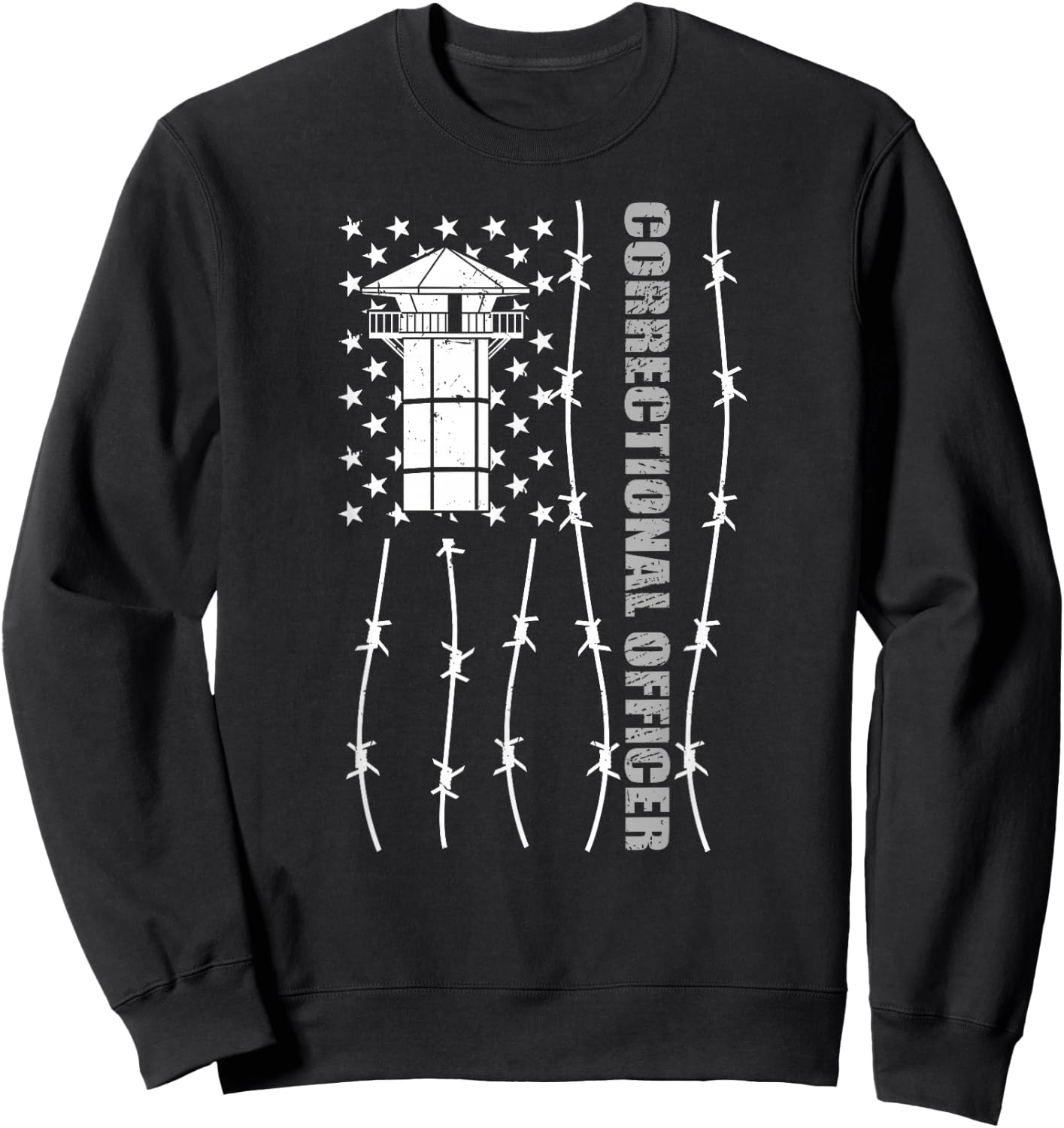 American Flag Correctional Officer - Corrections USA Flag Sweatshirt - Sweatshirt | Black