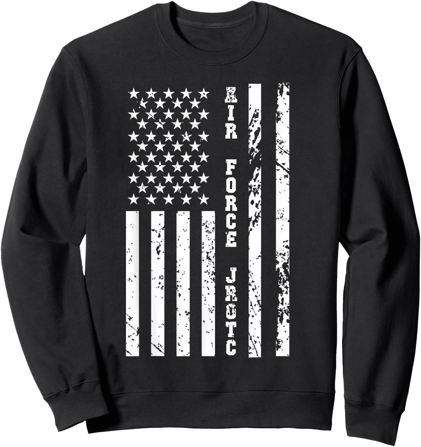 USAF JROTC Air Force Junior ROTC w US Flag Sweatshirt - Sweatshirt | Black