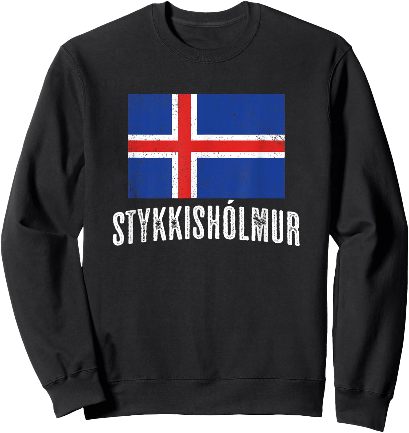 City of Stykkishólmur ICELAND | Icelandic Flag Novelty Merch Sweatshirt - Sweatshirt | Black