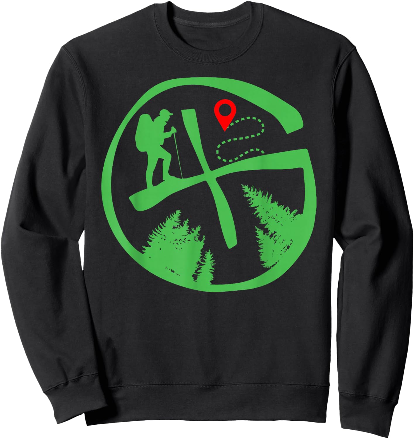 Geocaching Geocache Hiking Outdoor - -Adults, -Kids - Black - Short Sleeve - Small - Classic Fit - Cotton, Polyester Blend Sweatshirt - Sweatshirt | Black
