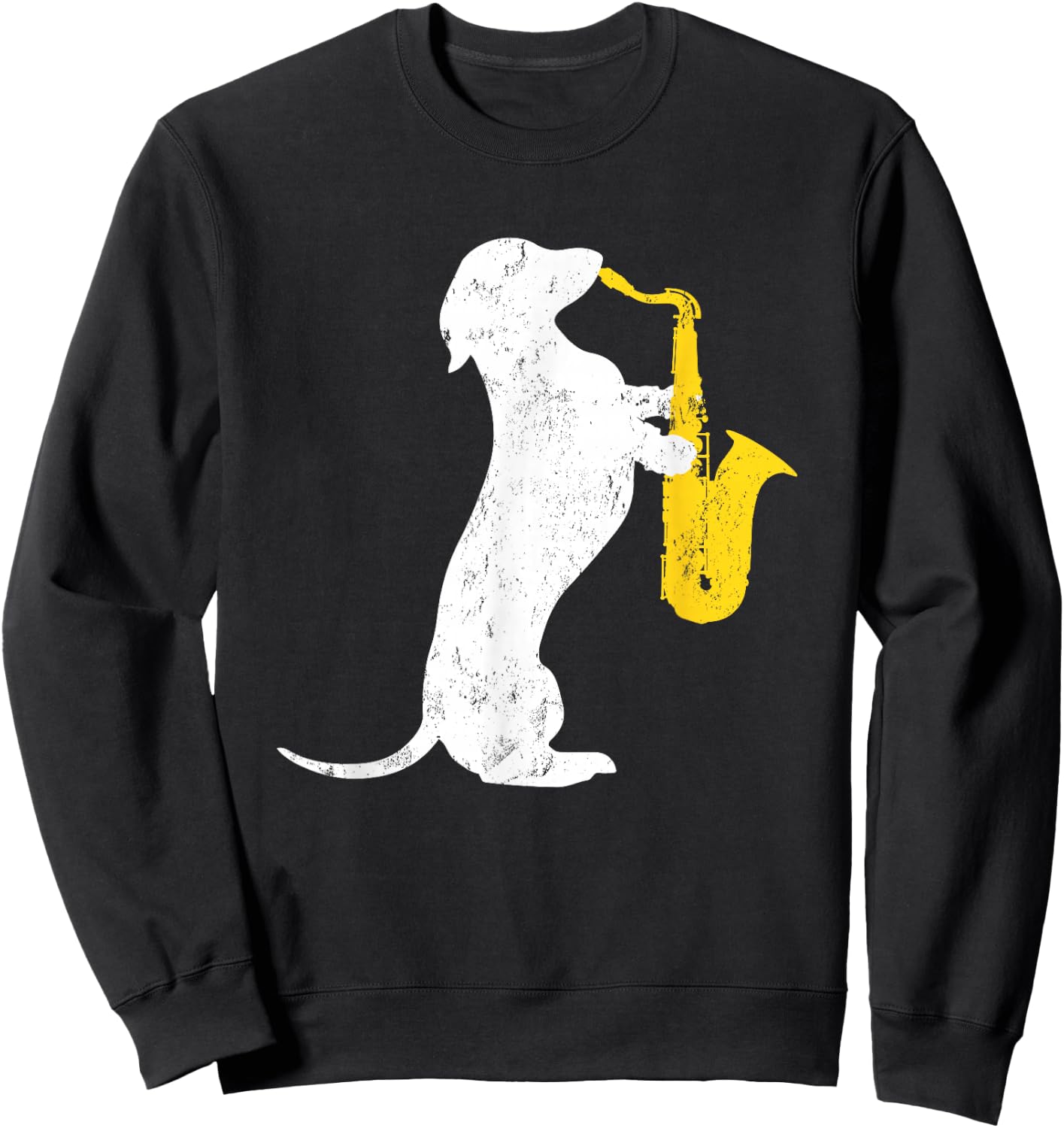 Dachshund Dog Lover Funny Dachshund Playing Saxophones Men Women Girls Kids Sweatshirt - Sweatshirt | Black