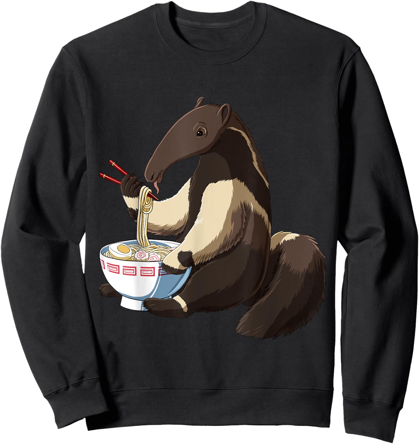 Funny Anteater Gifts Anime Cartoon Anteater , Black, Small Sweatshirt - Sweatshirt | Black
