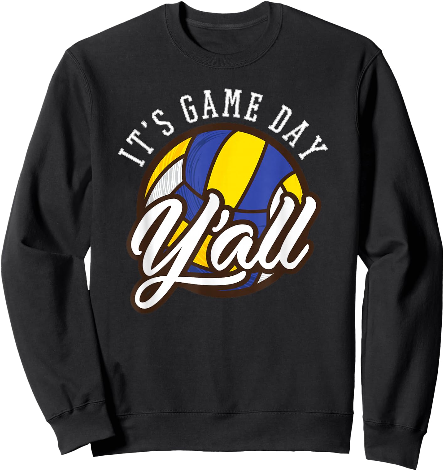 Vintage Sport - It's Game Day Y'all - Volleyball Fan Sweatshirt - Sweatshirt | Black