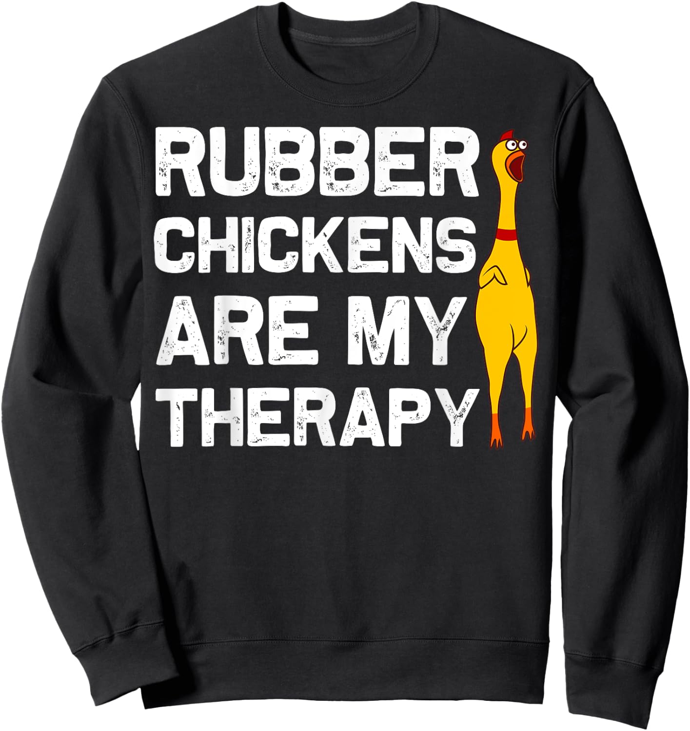 Funny Rubber Chicken Gift Men Women Rubber Chicken Costume Sweatshirt - Sweatshirt | Black