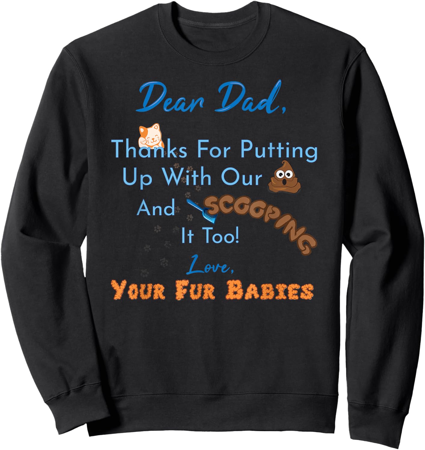 From Fur Babies for Father - Father's Day Cat Dad Women Sweatshirt - Sweatshirt | Black