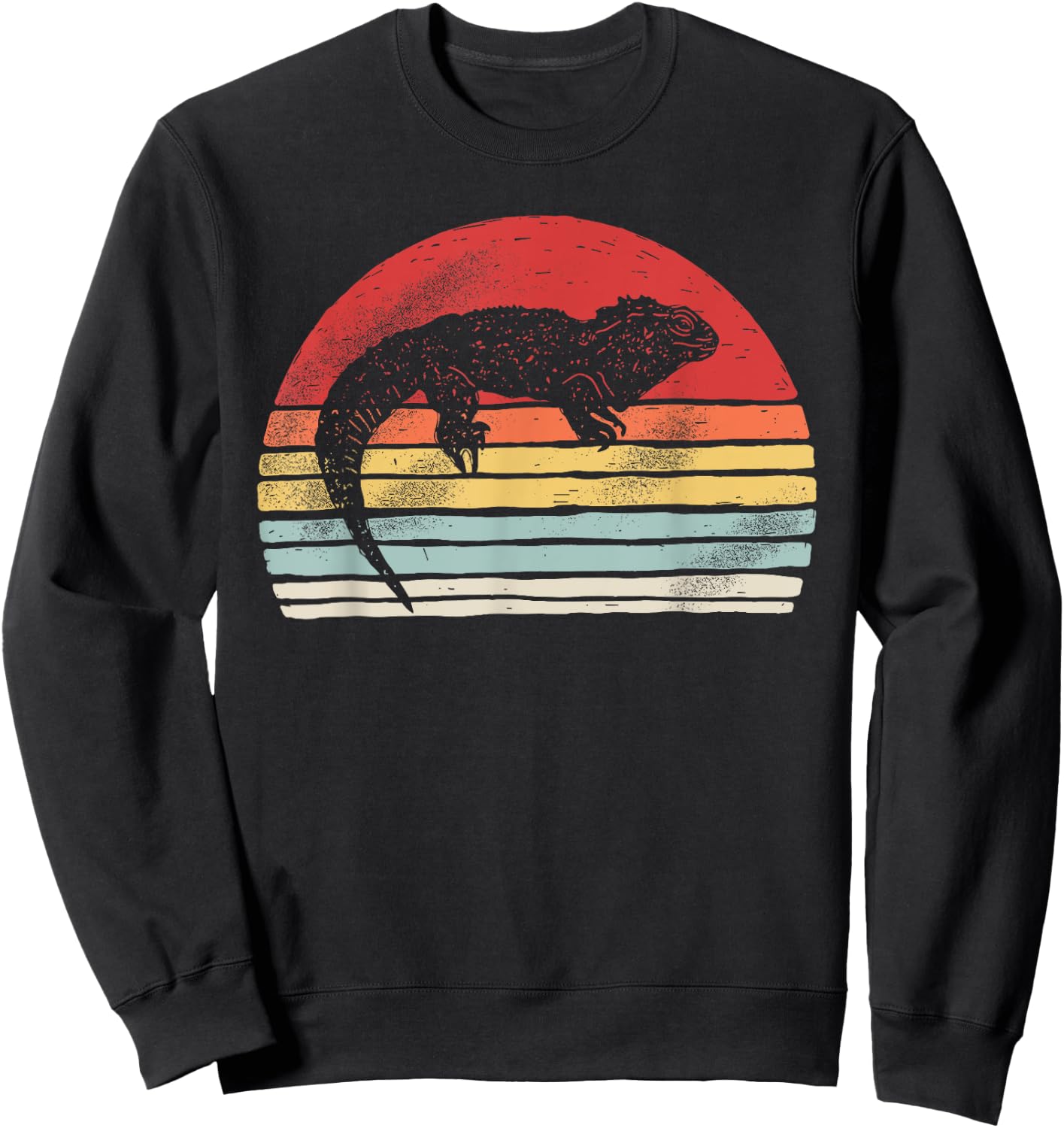 Vintage Retro Tuatara Sweatshirt - Sweatshirt | Black