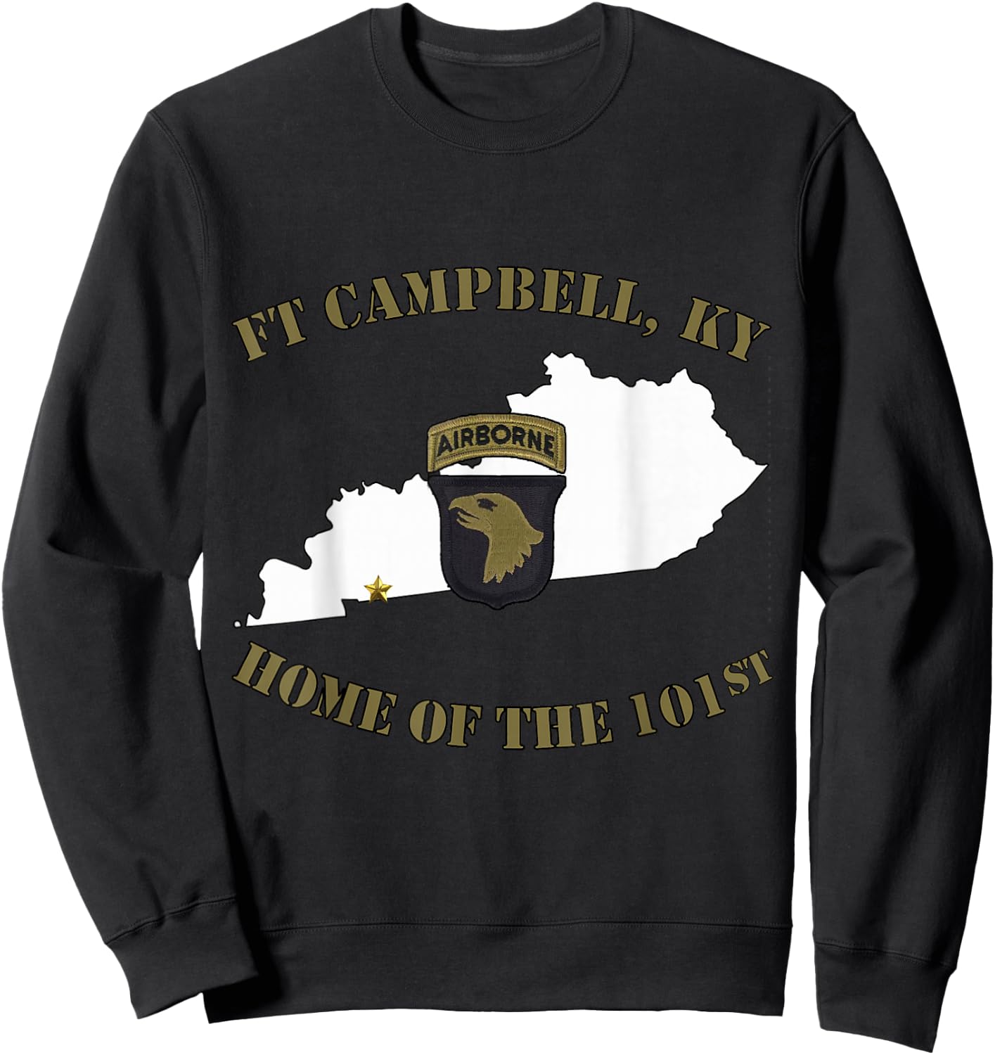 Fort Campbell Army Base-OD Design-Hopkinsville KY design Sweatshirt - Sweatshirt | Black