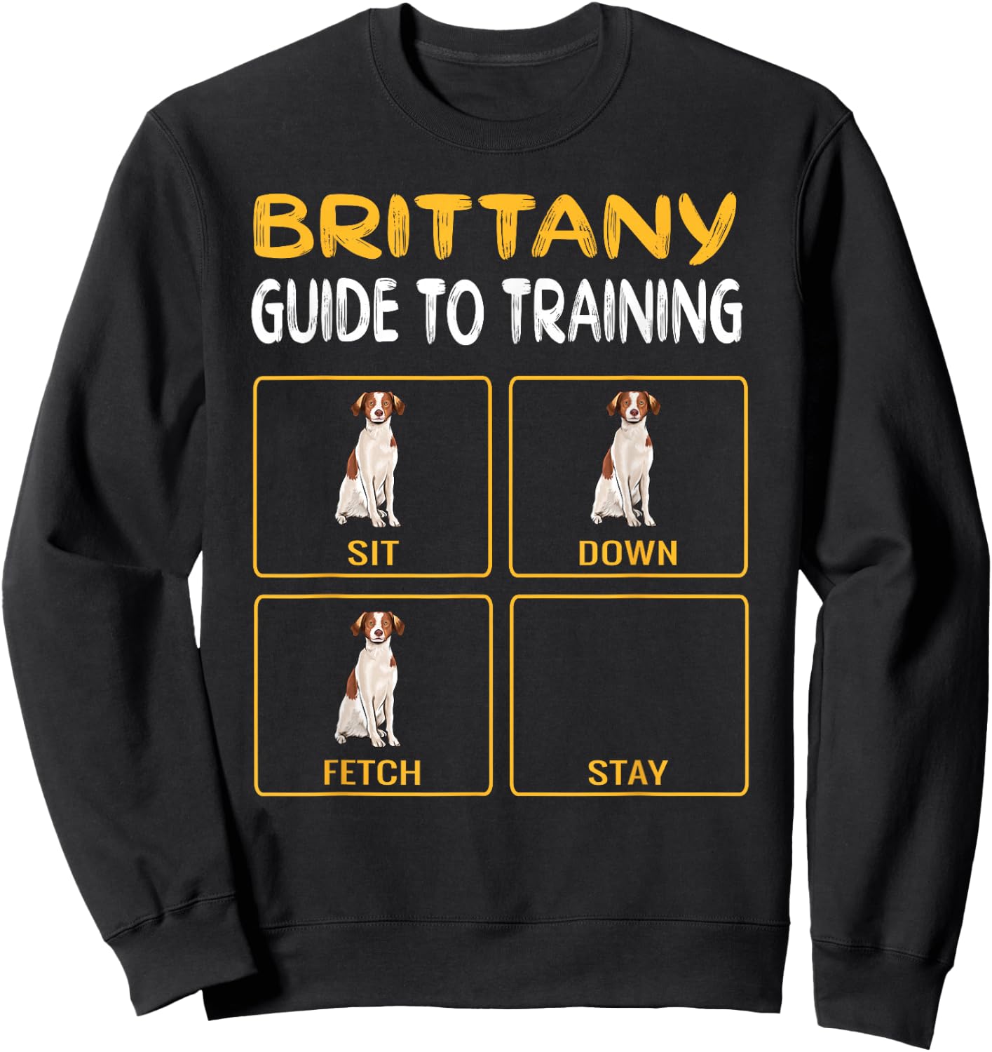 Funny Brittany Guide to Training Dog Trainer Obedience Small Sweatshirt - Sweatshirt | Black