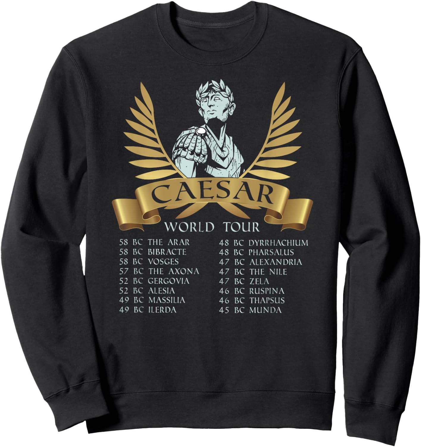 Funny Ancient Rome - Gaius Julius Caesar World Tour Sweatshirt - Sweatshirt | Black
