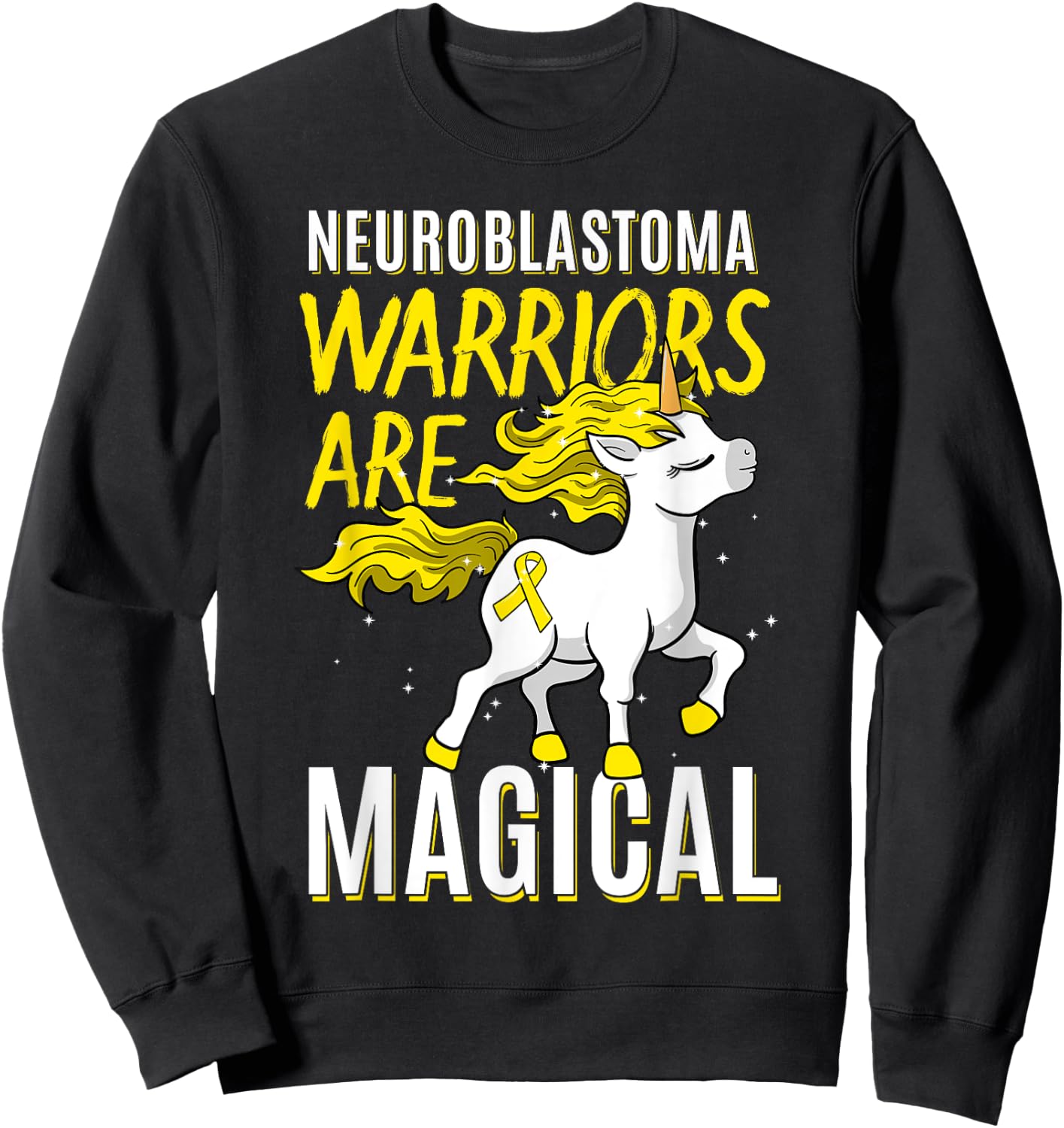 Neuroblastoma Warrior Nerve Tissue Unicorn Cancer Gift Sweatshirt - Sweatshirt | Black
