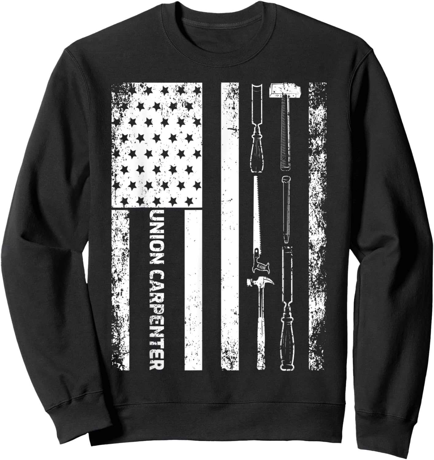Vintage USA American Flag Union Carpenter Sweatshirt - Sweatshirt | Black