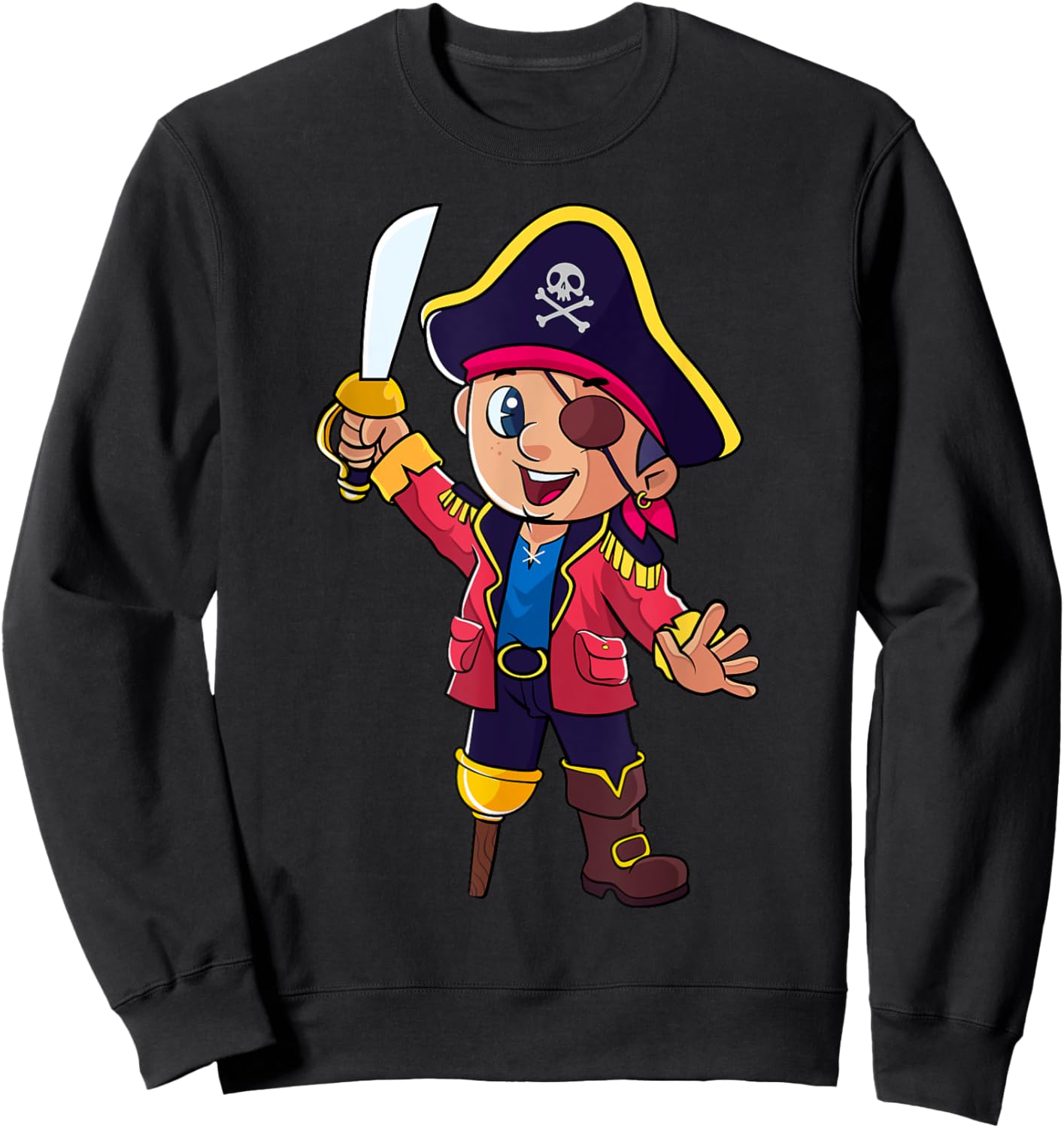 Pirate Captain Kids Boys Toddlers Birthday Themed Party Sweatshirt - Sweatshirt | Black