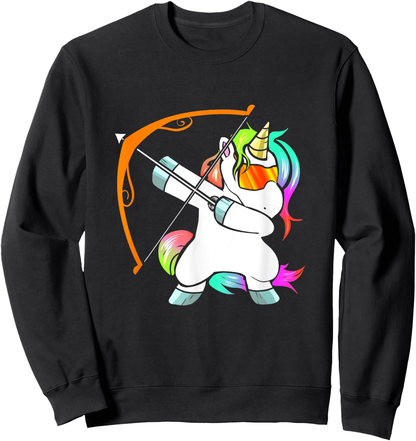 Archery Unicorn for Kids Archer with Bow and Arrow Kid Sweatshirt - Sweatshirt | Black