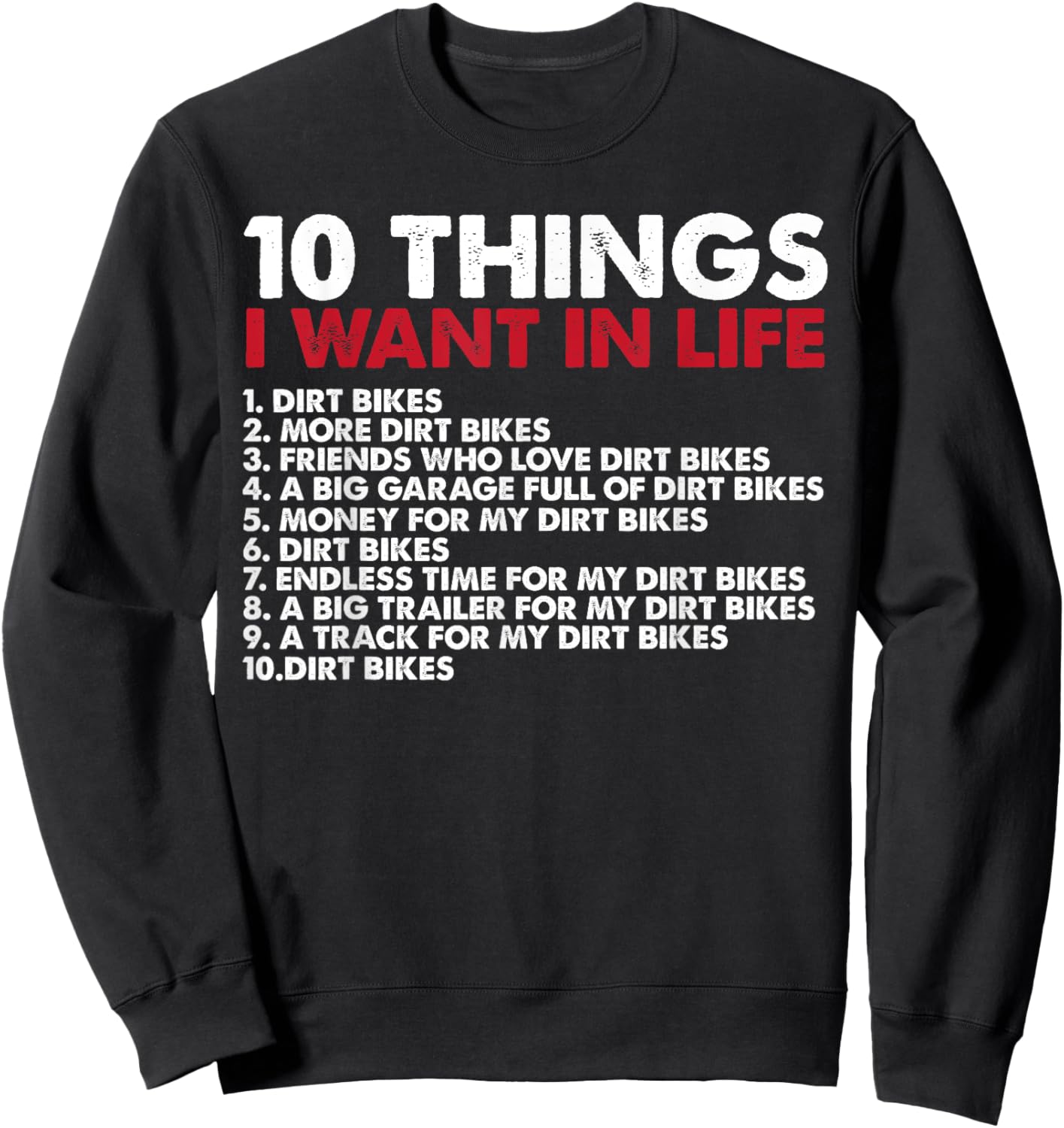 Motocross Life Checklist Funny Dirt Bike Off-Road MX Passion Sweatshirt - Sweatshirt | Black