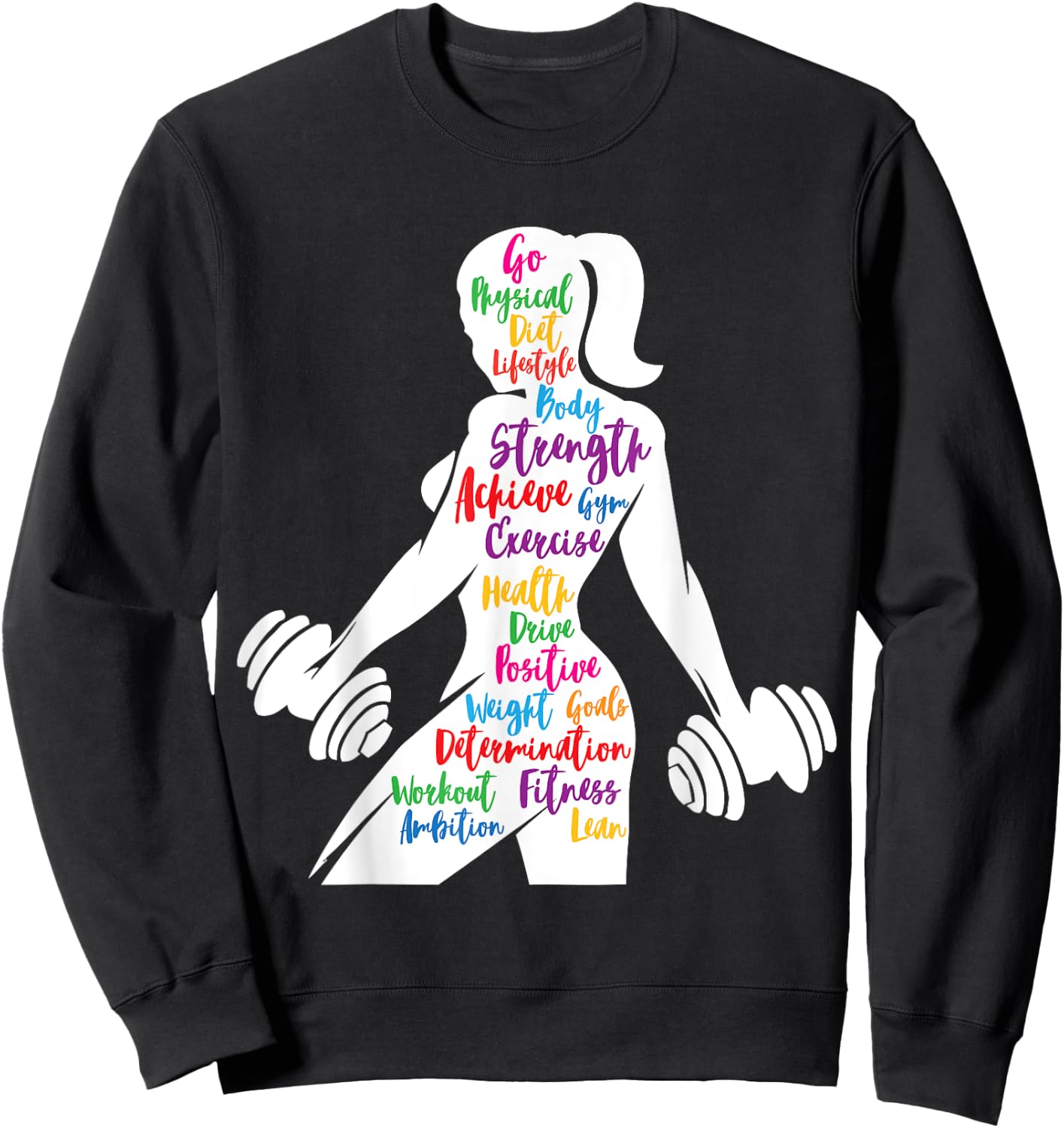 Women Gym Motivation Workout Motivational Fitness Lover Gift Sweatshirt - Sweatshirt | Black