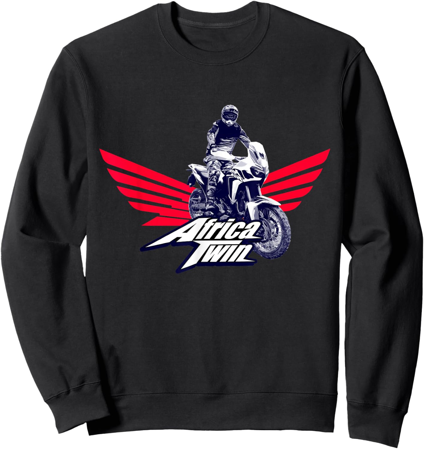 Africa Touring Twin Motorcycle Stripe Logo Sweatshirt - Sweatshirt | Black