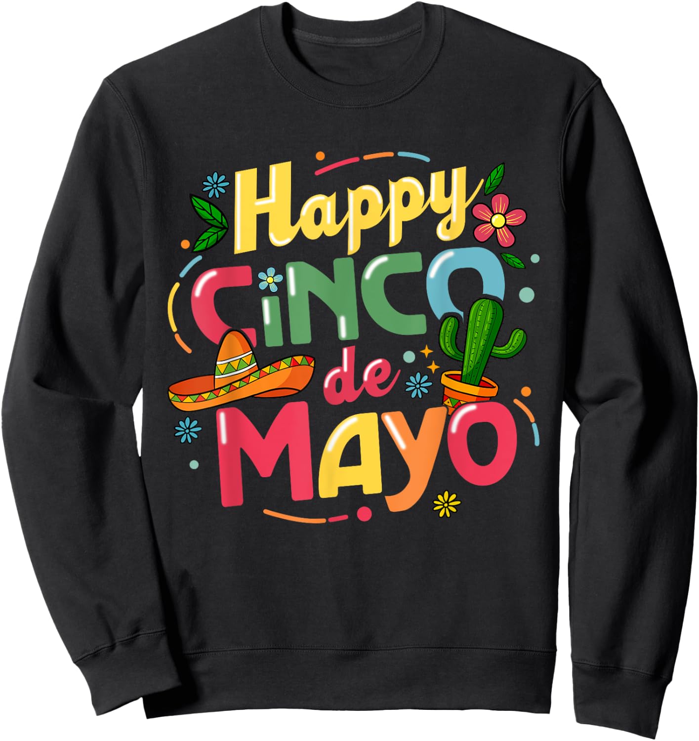 Funny Cinco De Mayo Shirt Lets Fiesta Squad 5 De Mayo Sweatshirt - Sweatshirt | Black