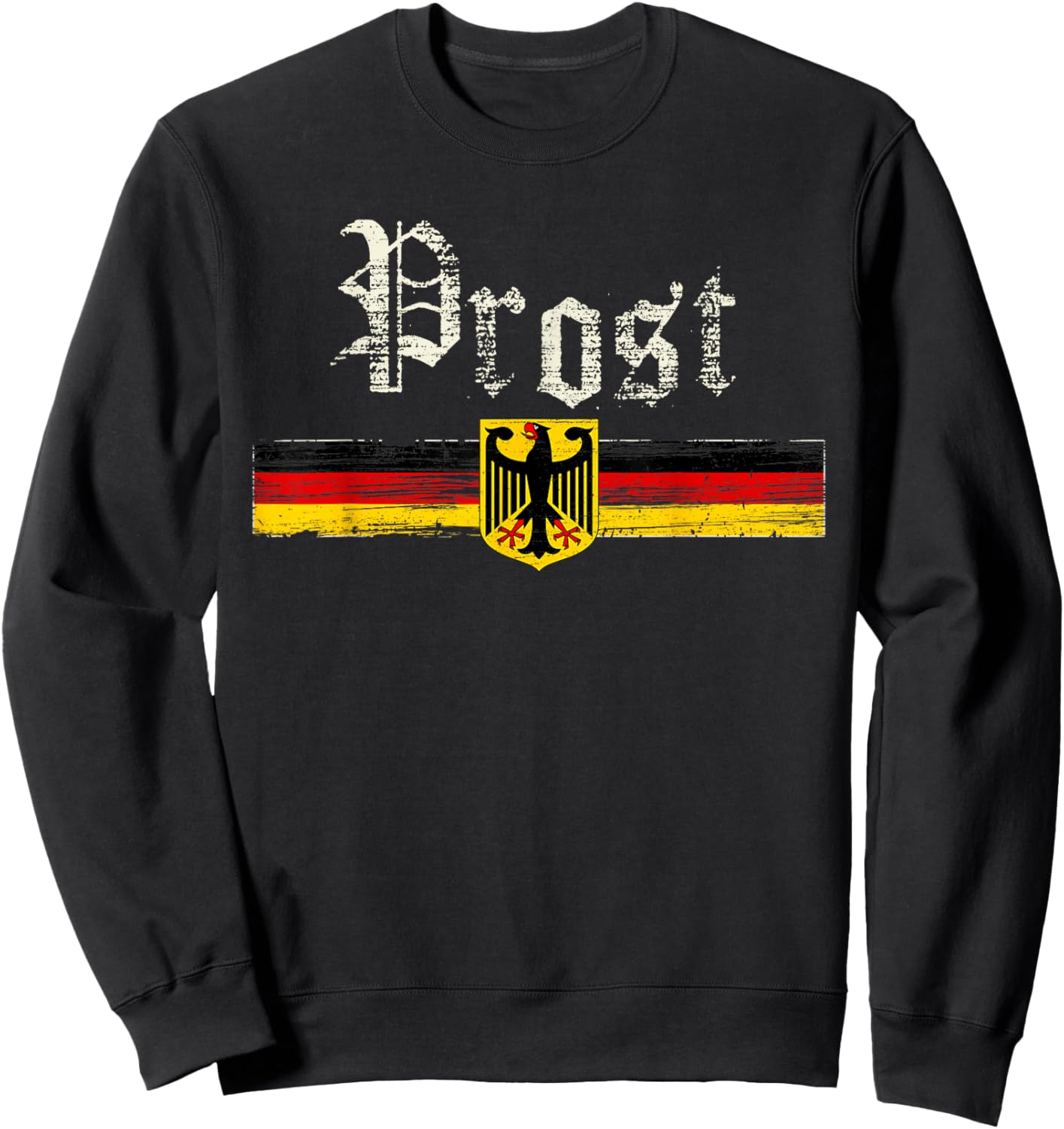 Oktoberfest Shirt Women German Flag Prost Vintage Sweatshirt - Sweatshirt | Black