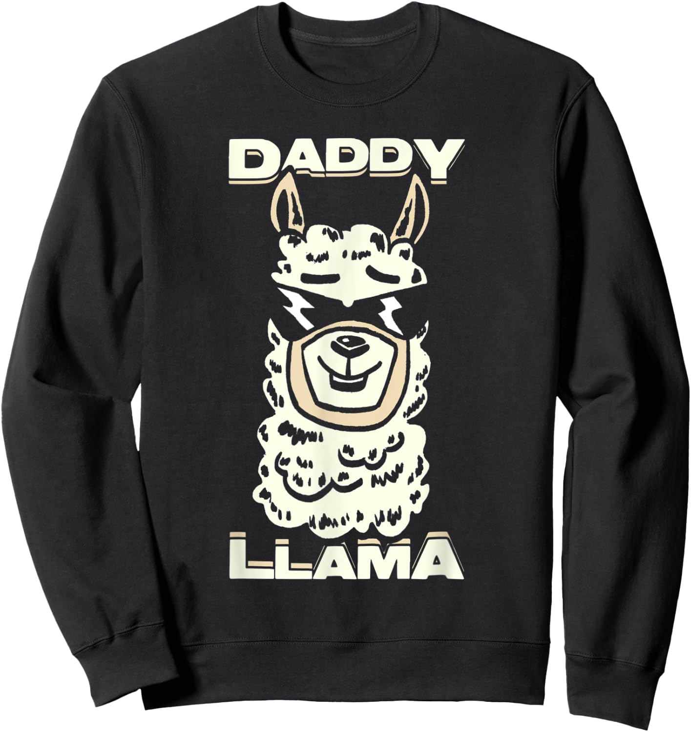 Daddy Llama Fathers Day Sweatshirt - Sweatshirt | Black