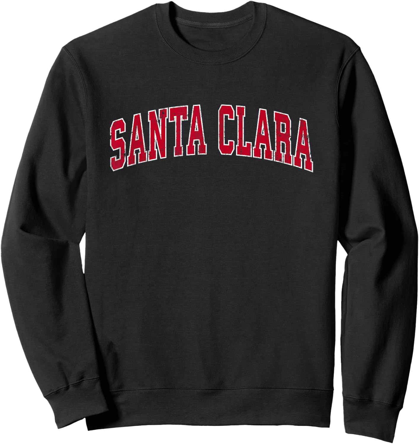 Santa Clara California CA Vintage Sports Design Red Design Sweatshirt - Sweatshirt | Black