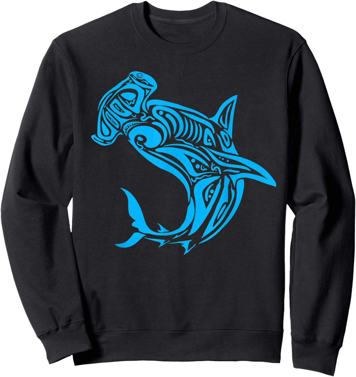 Tribal Shark Shirt - Maori Shirt - Hawaiian Tribal Sweatshirt - Sweatshirt | Black