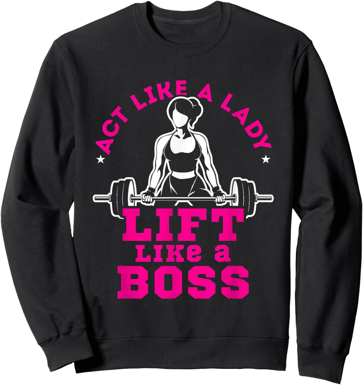 Motivational Workout Women Cute Fitness Gym Weightlifting Sweatshirt - Sweatshirt | Black
