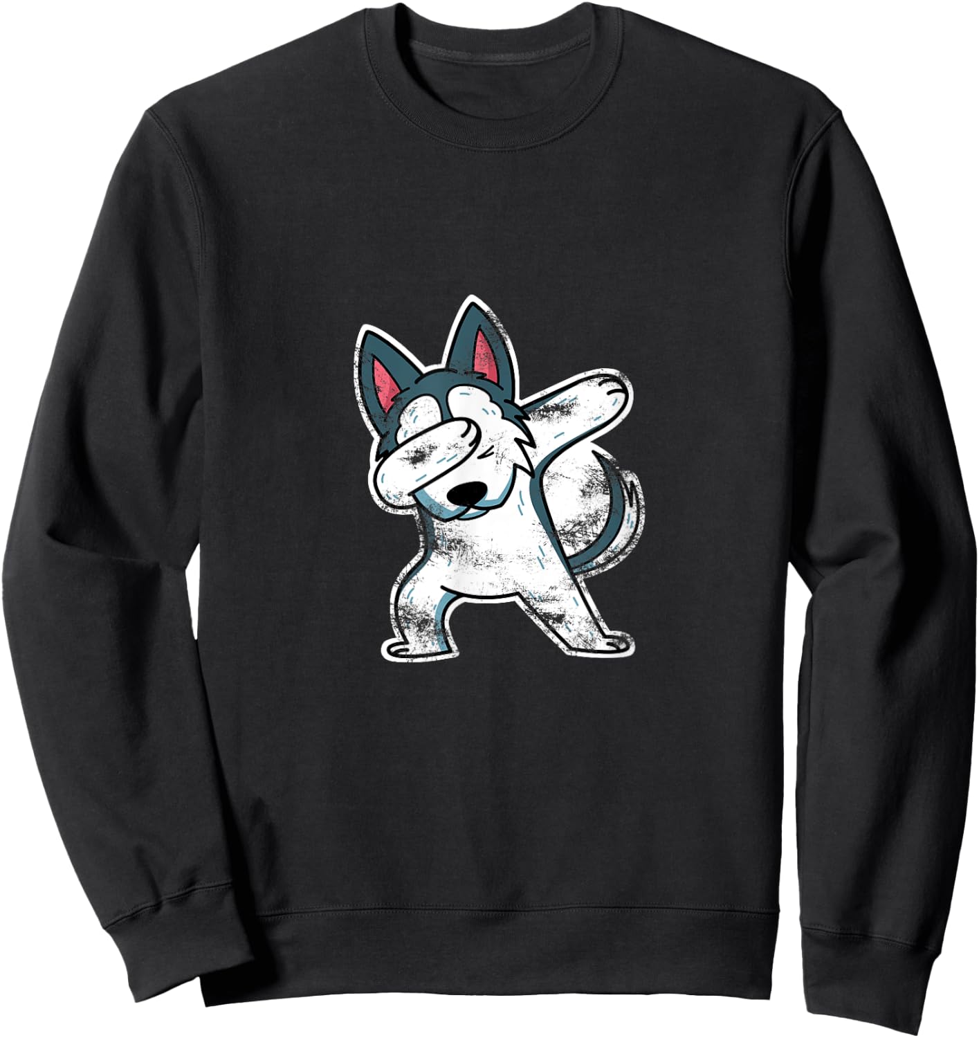 Husky Dog Lover Gift Dabbing Husky Women Kids Sweatshirt - Sweatshirt | Black