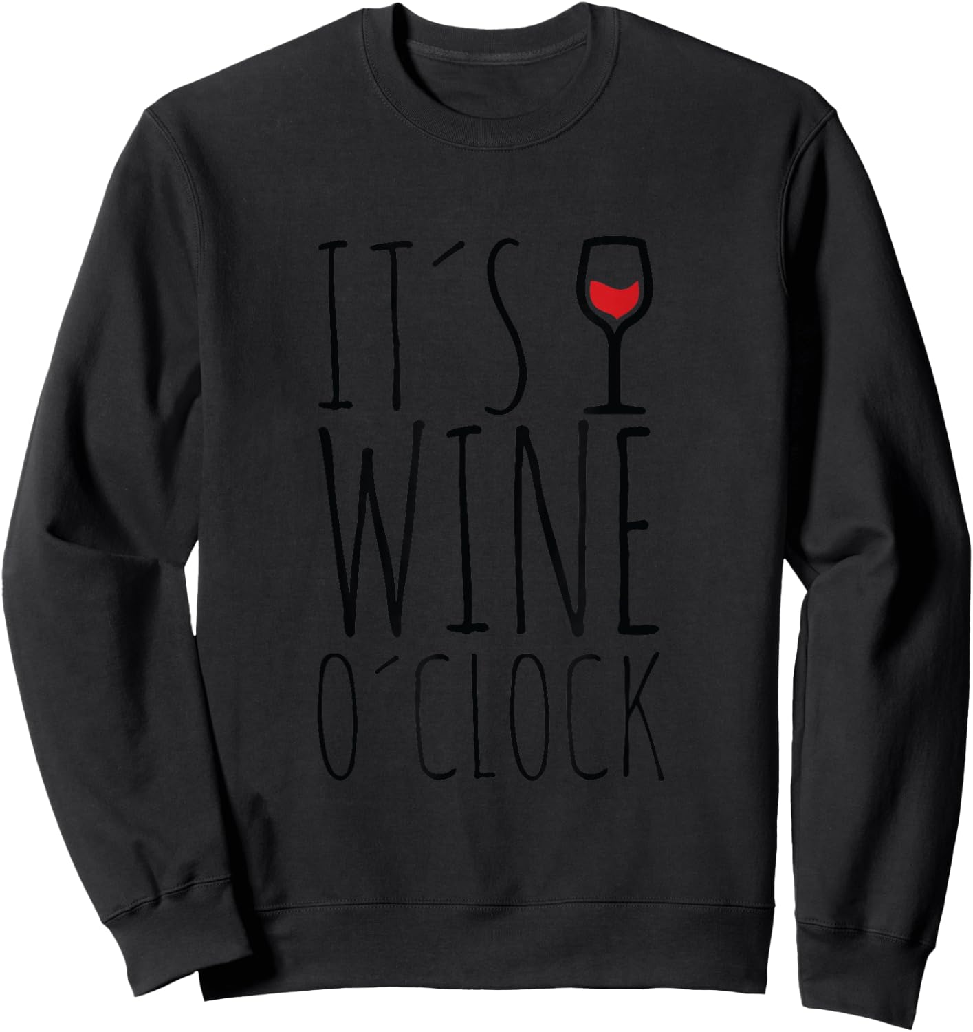 Funny Wine / It's wine o'clock Sweatshirt - Sweatshirt | Black
