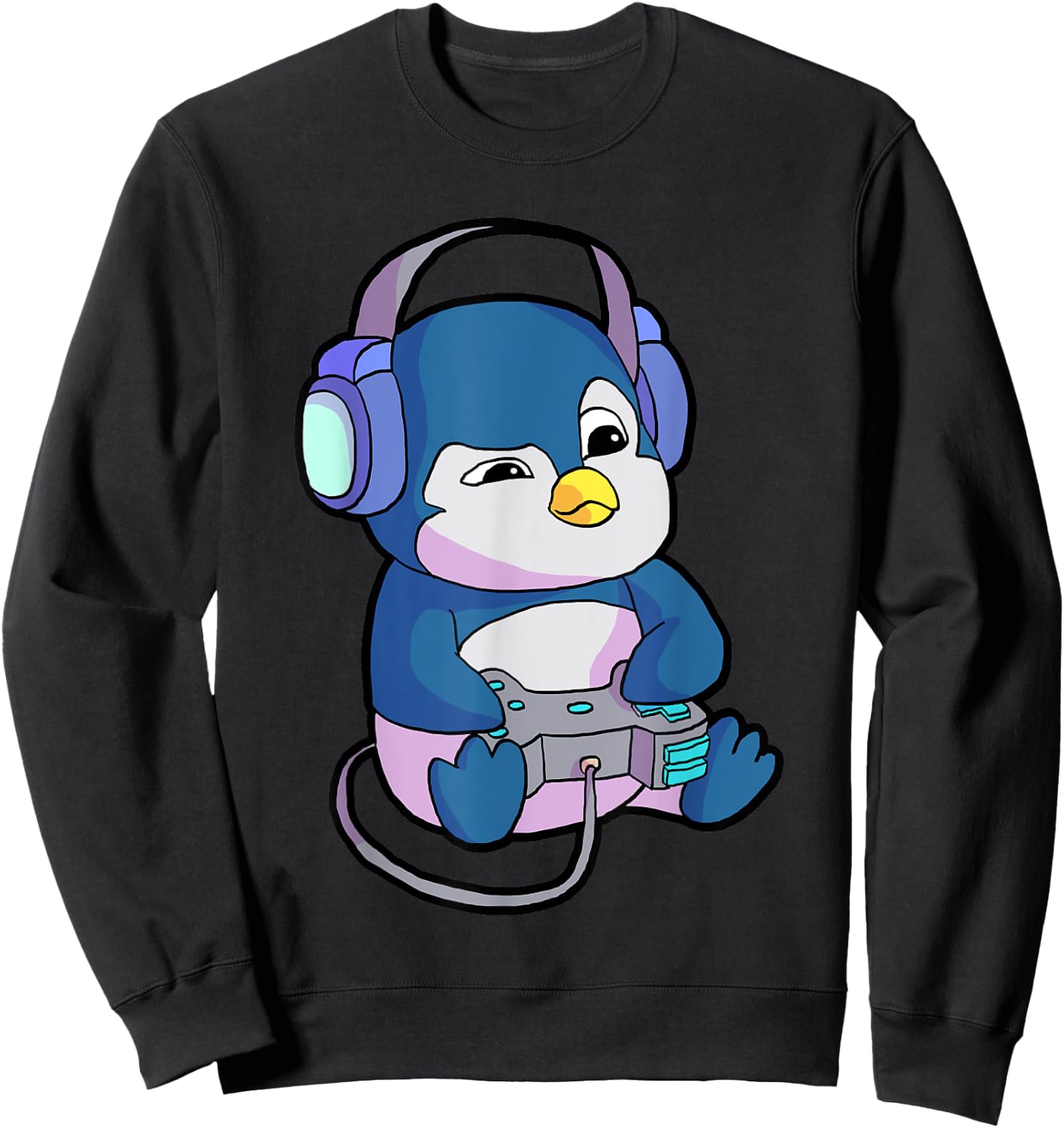 Funny Gamer Gifts & Gaming Shirts & Boys - -Adults, Kids - Black - Short Sleeve - - Small - Modern - Gamer Penguin Theme - Christmas, Birthday Sweatshirt - Sweatshirt | Black