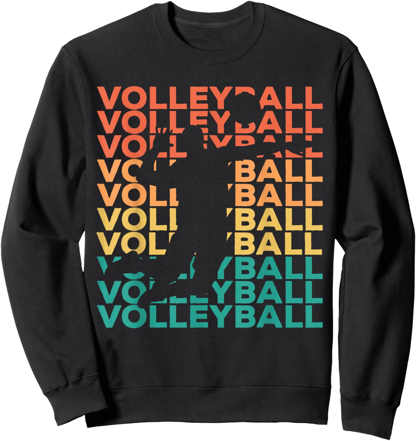 Retro Vintage Volleyball Gift Volleyball Players Sweatshirt - Sweatshirt | Black