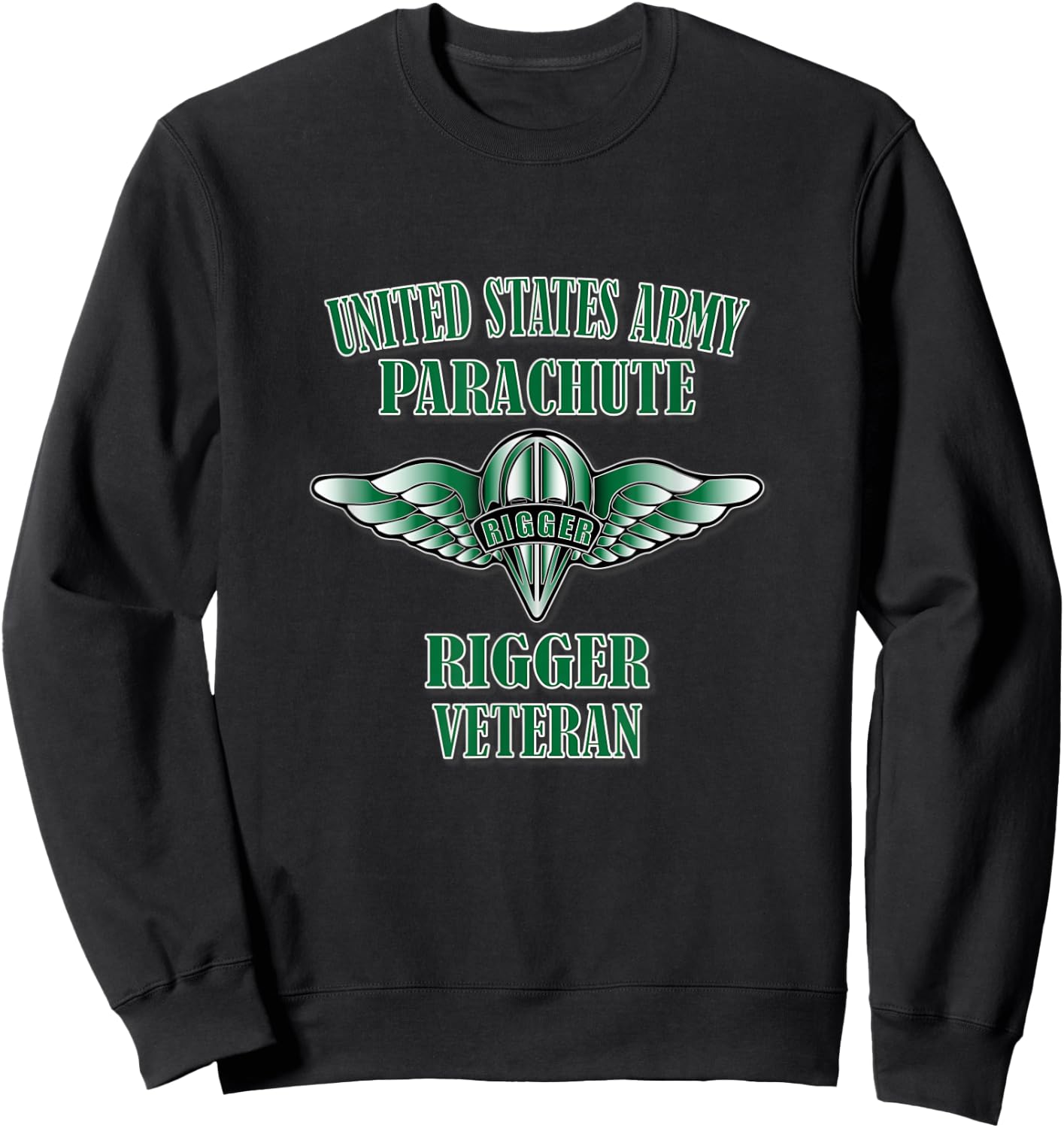 Parachute Rigger Veteran (Front Design) Sweatshirt - Sweatshirt | Black