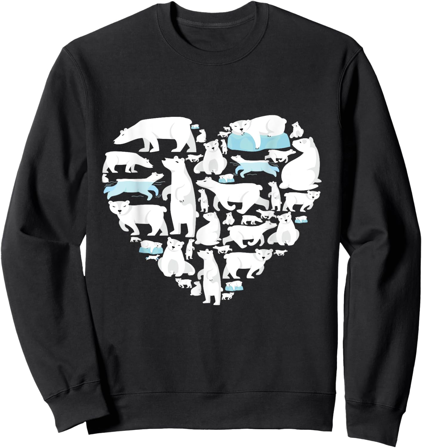 Polar Bear Lover polar bear heart valentine gift men women Sweatshirt - Sweatshirt | Black