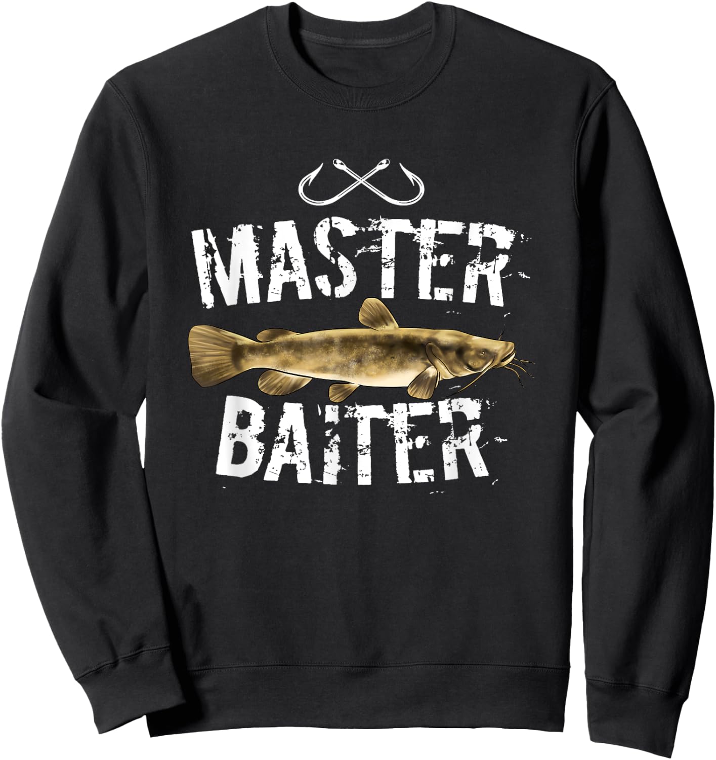Master Baiter Funny Flathead Catfish Fishing Gifts Sweatshirt - Sweatshirt | Black