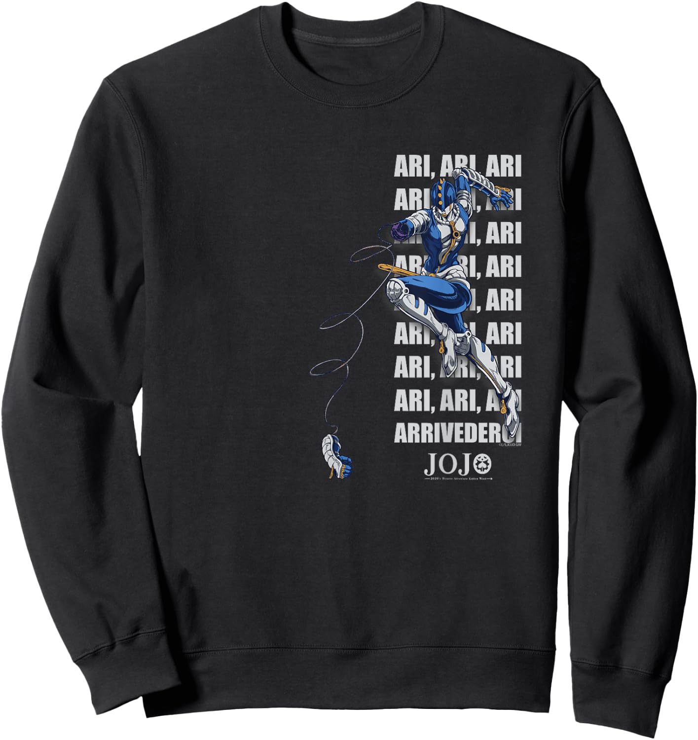 JoJo's Bizarre Adventure Zipper Man Vertical Anime Sweatshirt - Sweatshirt | Black