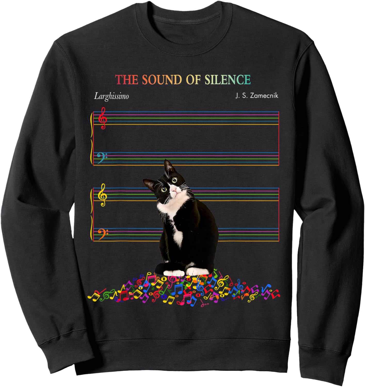 Cute Cat The Sound Of Silence Sweatshirt - Sweatshirt | Black