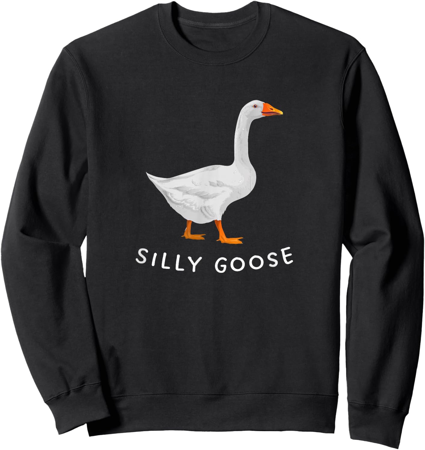 Playful 'Silly Goose' Design - Quirky and Fun Sweatshirt - Sweatshirt | Black