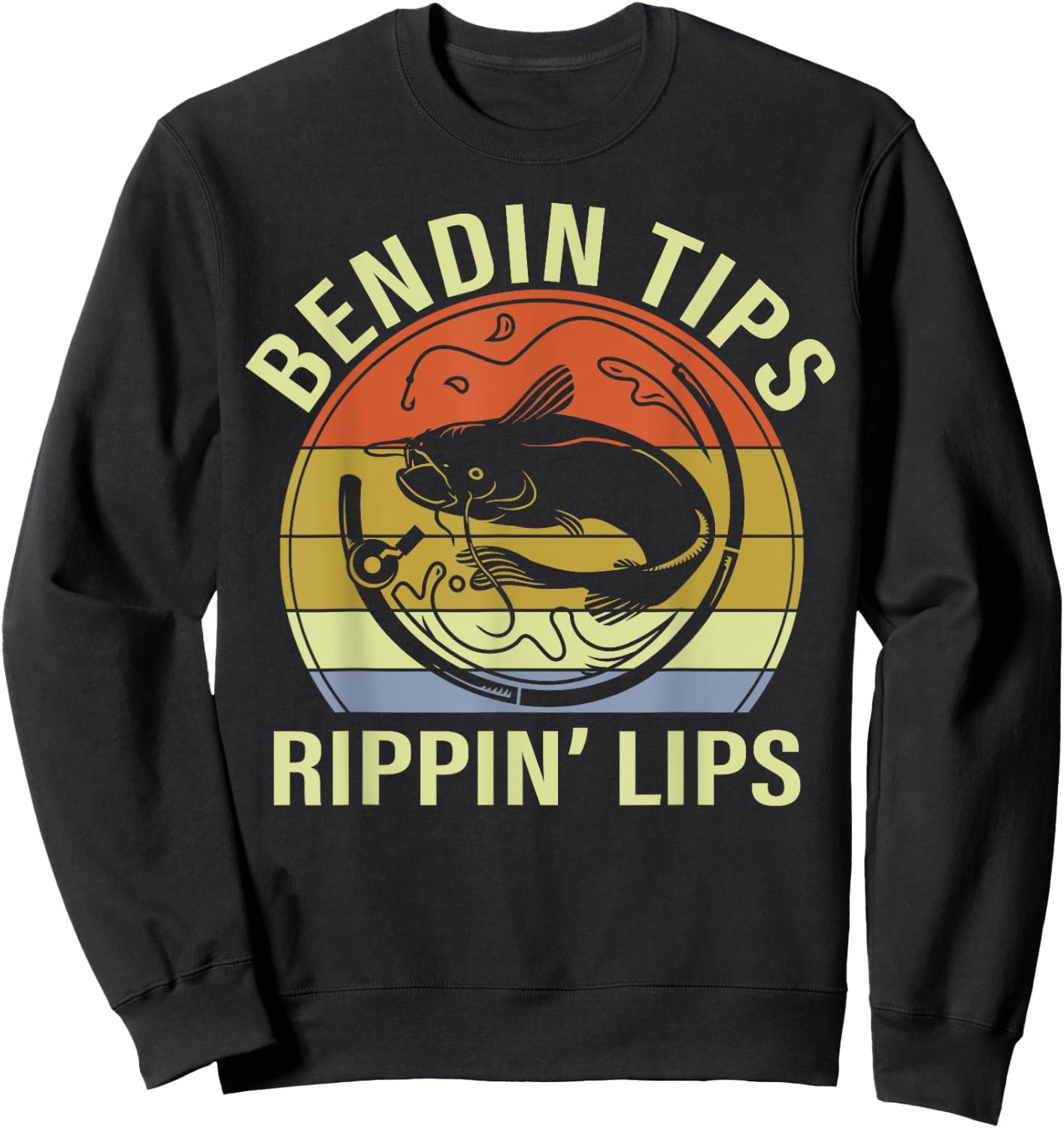 Bendin Tips Rippin Lips funny fishing Sweatshirt - Sweatshirt | Black