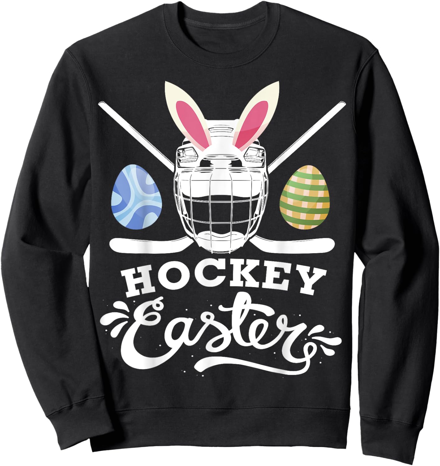Hockey Easter Funny Easter Day Ice Hockey Player Sweatshirt - Sweatshirt | Black