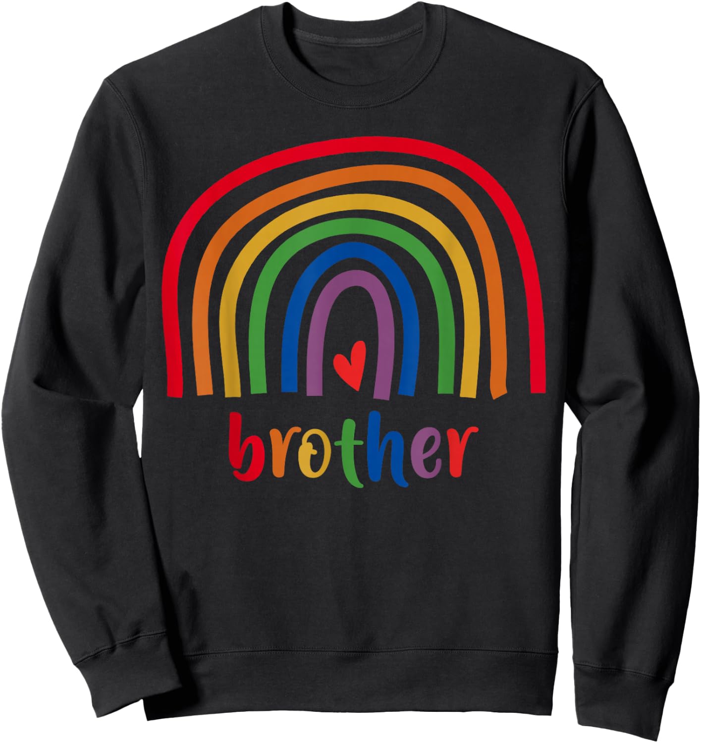 Brother Rainbow Gifts Men Family Matching Birthday Sweatshirt - Sweatshirt | Black